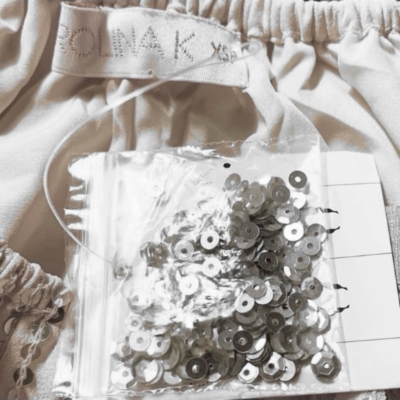 ANTHROPOLOGIE CAROLINE K BEADED SANDS SEQUIN SHORT SWING DRESS - Picture 9 of 12